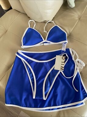 Willo The Label Cobalt Blue Bikini with Skirt